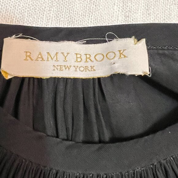 Ramy Brook New York Black Blouson Midi Dress Women’s Size M Elastic Waist Party - Picture 5 of 10